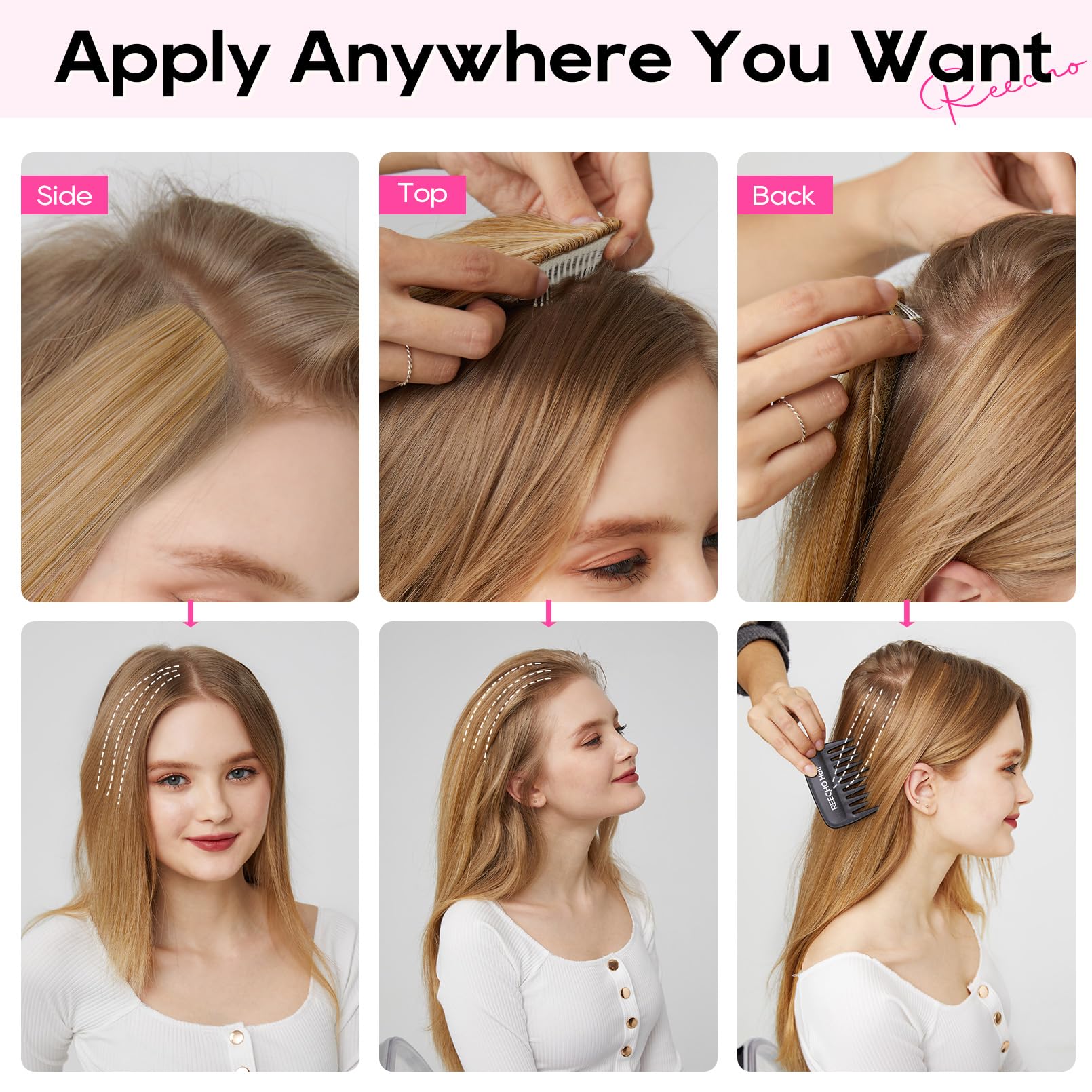Packaging display of the authentic REECHO imported hair volumizer set.