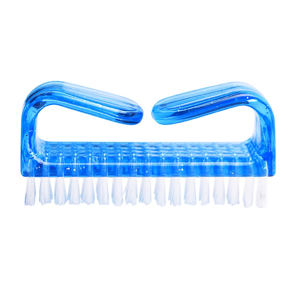 Close up of the flexible nylon bristles on the Hupos fingernail scrub brush.