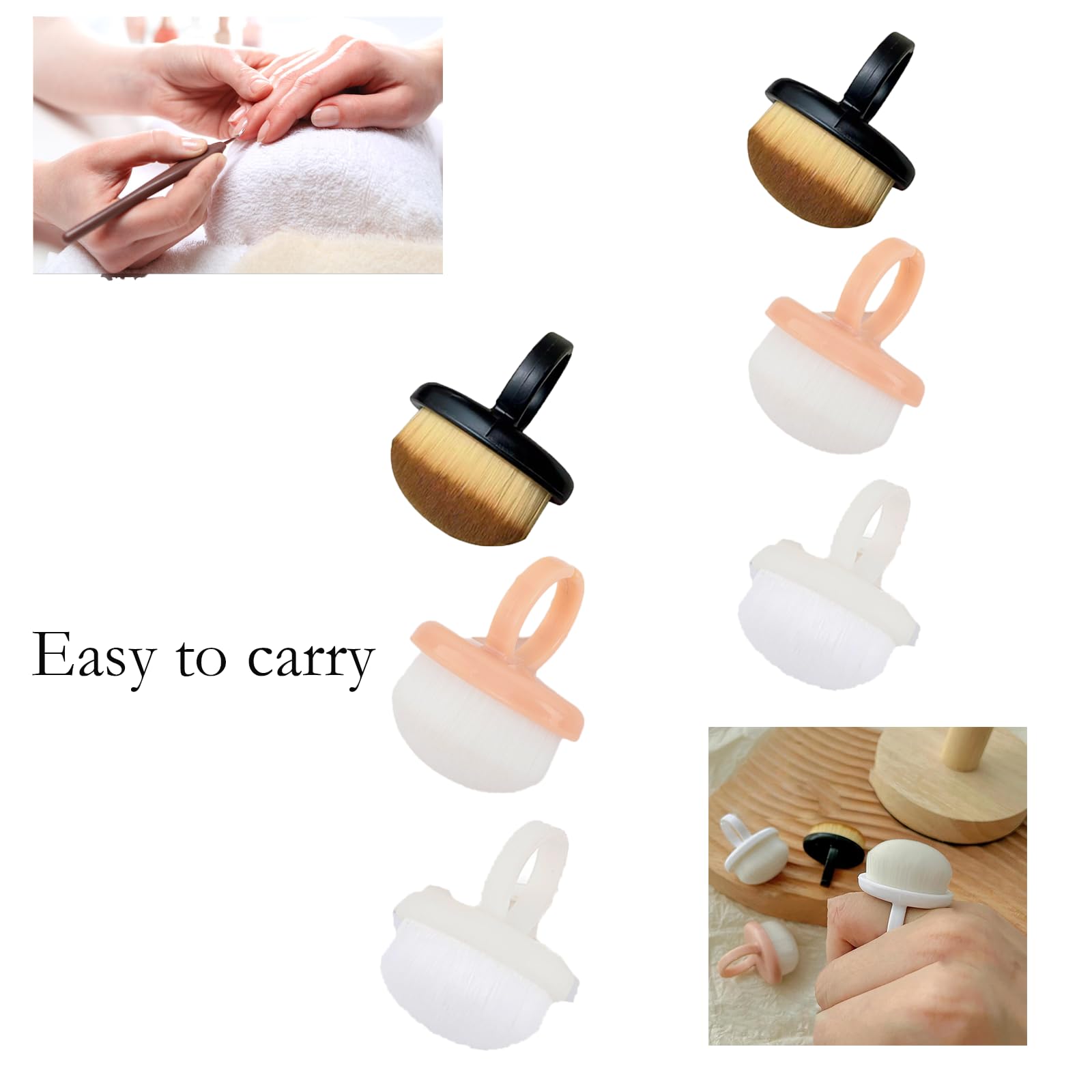 Six piece pack of professional acrylic and gel nail dust removal tools for home salons