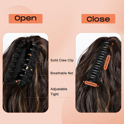 Seikea multi step cut synthetic claw clutcher ponytail showing the natural hairpiece flow and volume