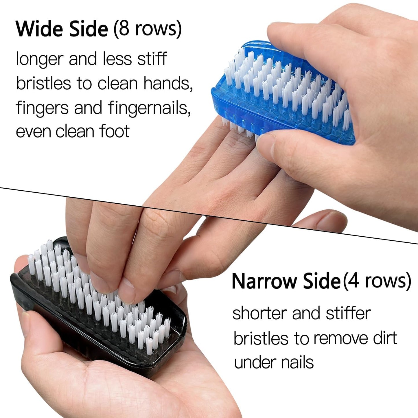 Side angle of the ergonomic elliptical grip handle on the Sxmqhy nail cleaning tool.