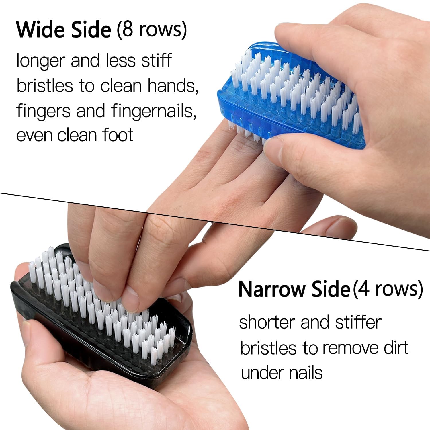 Side angle of the ergonomic elliptical grip handle on the Sxmqhy nail cleaning tool.