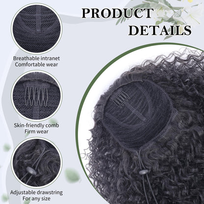 Synthetic mixed with human hair extensions showing realistic hair strand volume