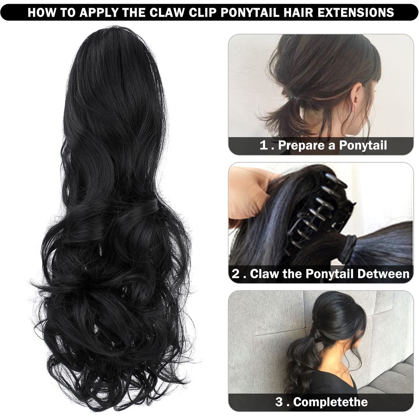 Mitrygreen clip in ponytail hairpiece showcasing the premium heat resistant synthetic fibers and soft body wave texture.