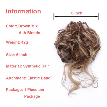 KETHBE synthetic hair extension close up on elastic rubber band