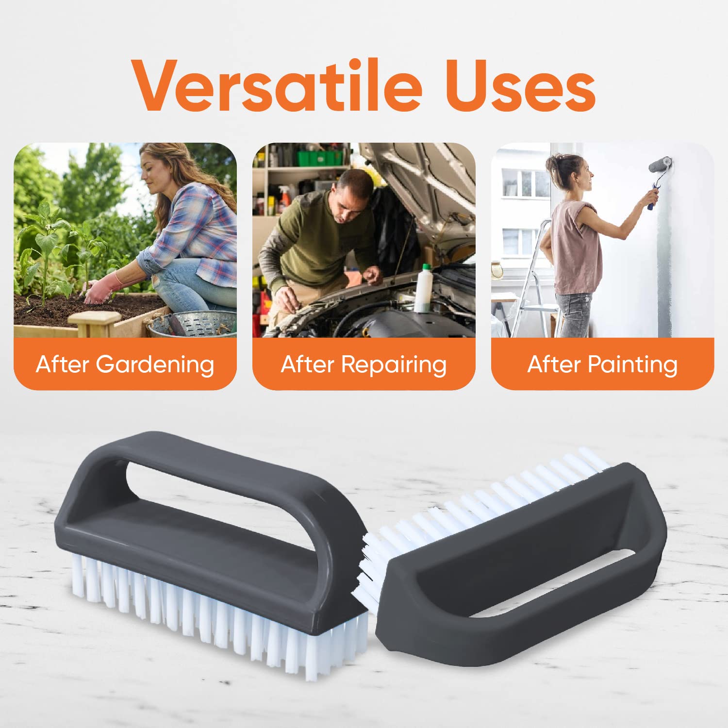 Superio all purpose cleaning brush resting on a kitchen counter to show household utility