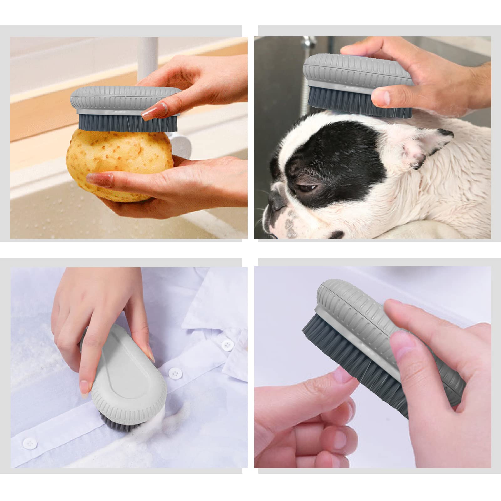 VWMYQ durable stiff bristles fingernail scrub brush close up angle