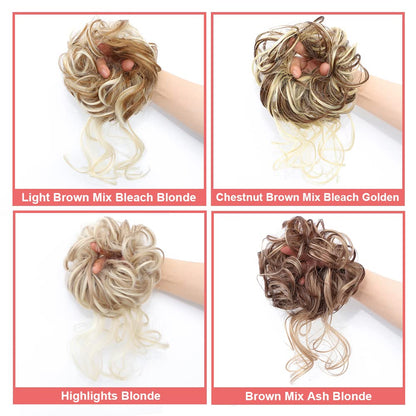 KETHBE heat resistant synthetic hair scrunchie packaging contents demonstration