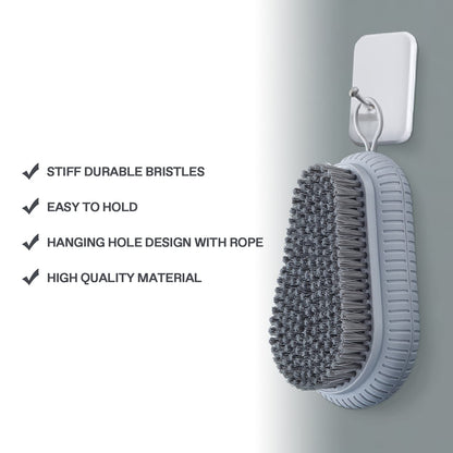 VWMYQ grey heavy duty hand cleaning brush showcasing the sturdy ABS plastic body