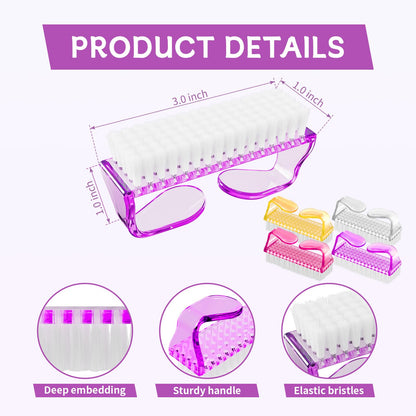 Toenail brush with ergonomic handle grip for easy pedicure cleaning