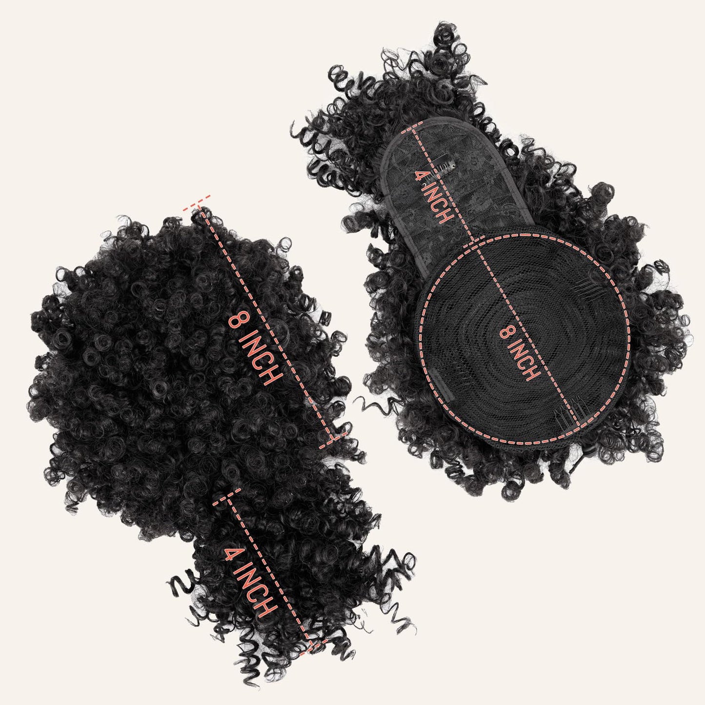 Premium heat resistant synthetic kinky curls texture detailed view.