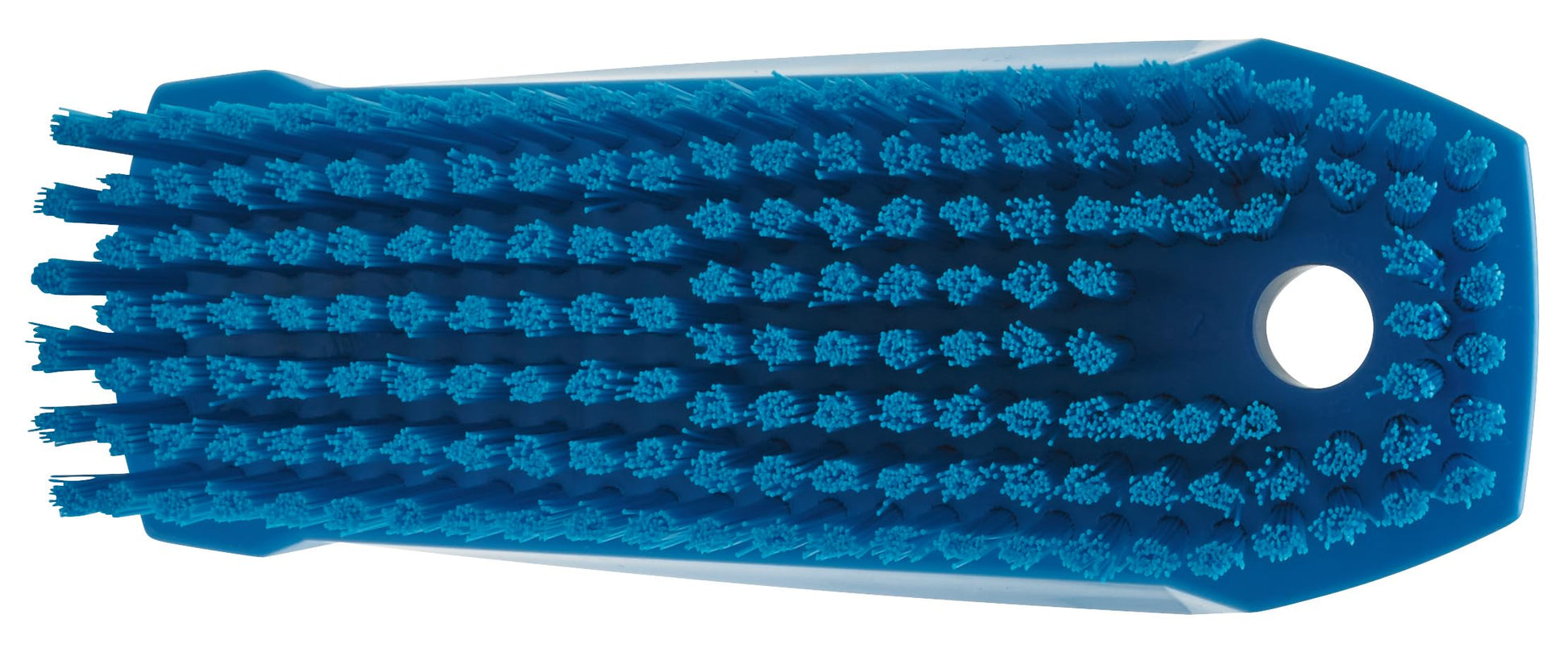 Close up of stiff polyester bristles on Vikan 64403 brush