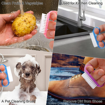 A single multicolor grooming tool showing side dimensions and hook hanging functionality.