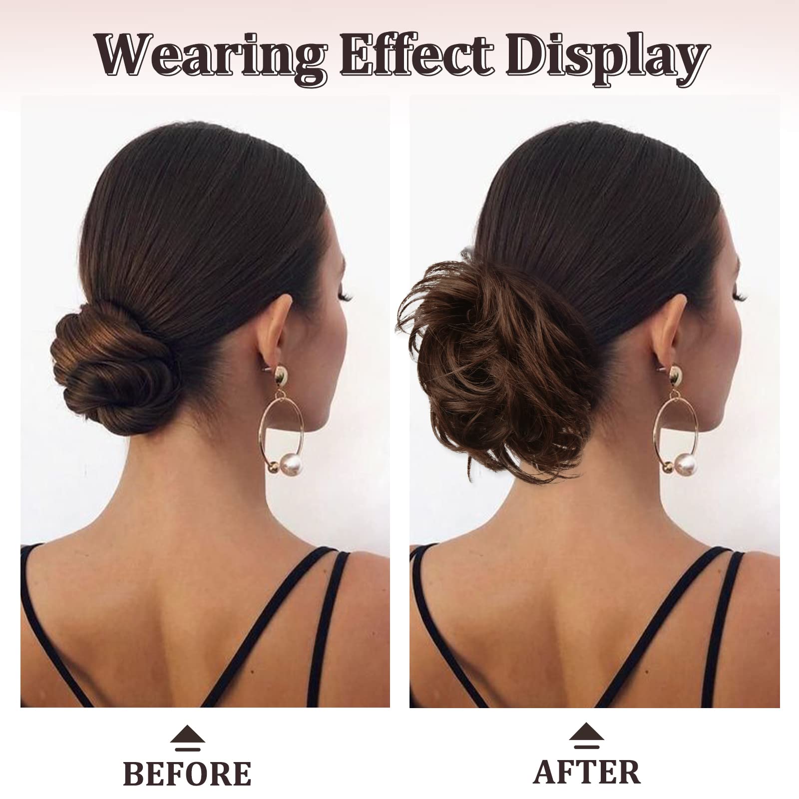 Before and after styling demonstration using the RUWISS claw clip hairpiece