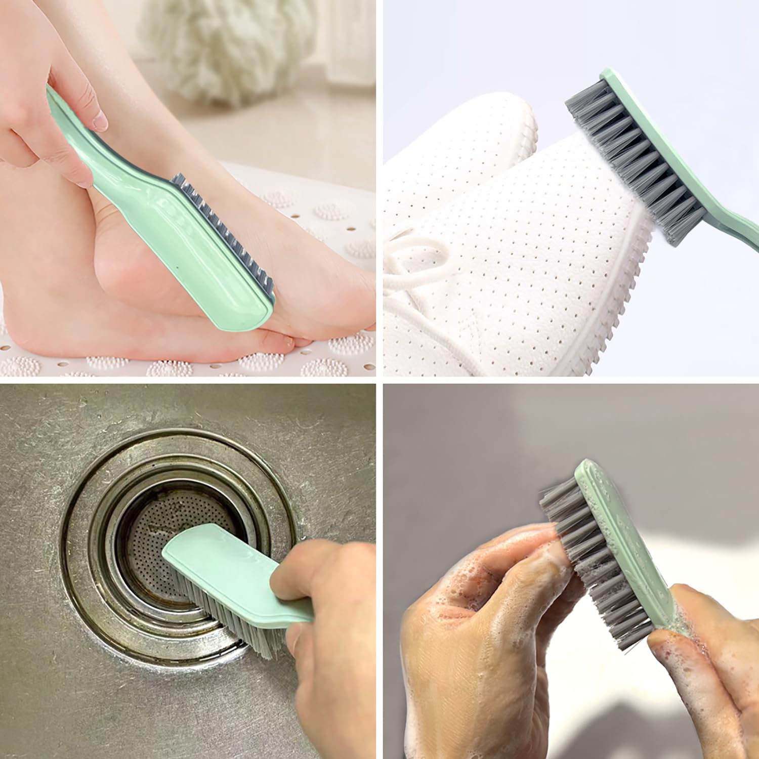 Xjinmin long handle laundry scrubbing brush hanging hole detail