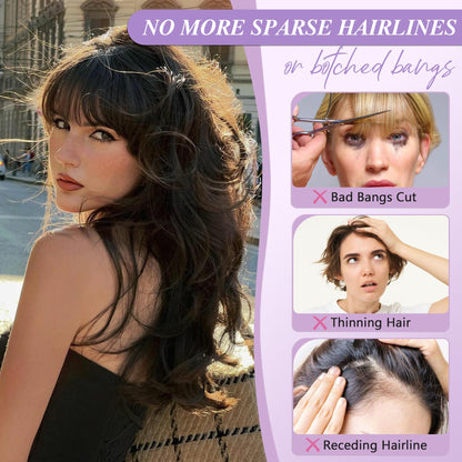 Yorda French style temporary bangs natural look transformation