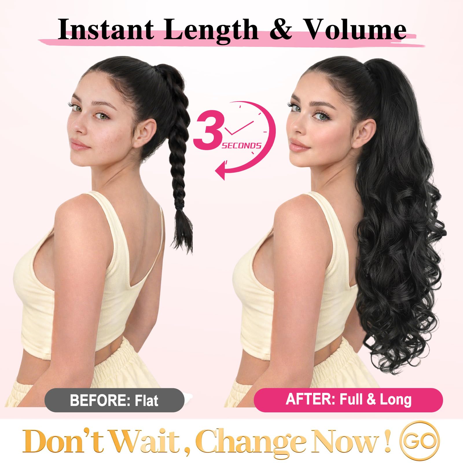 Claw clip ponytail hair extension showing the secure jaw mechanism close up
