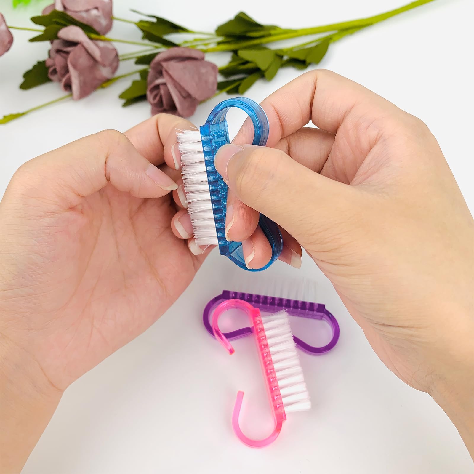 Close up of medium texture bristles on nail scrubber