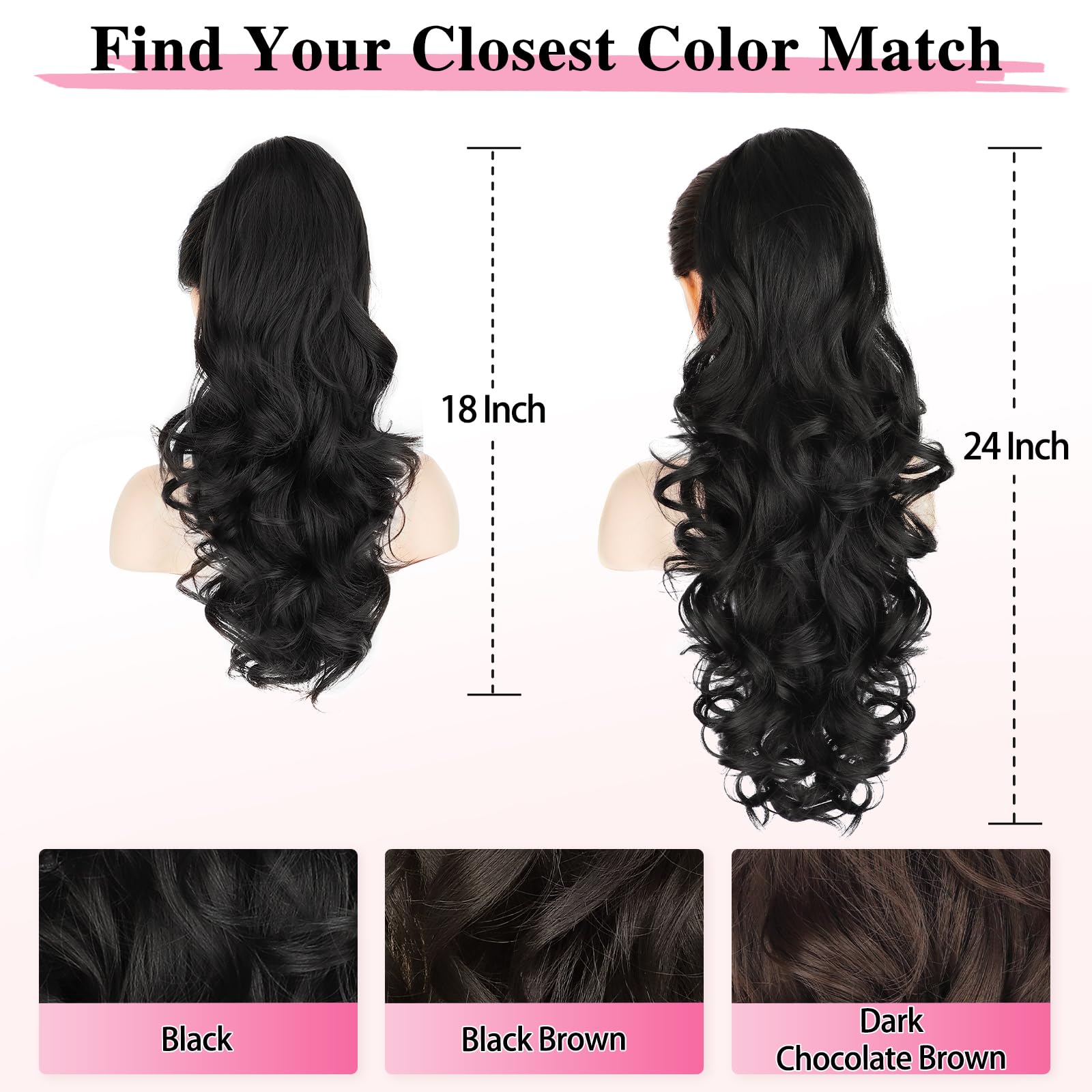 Heat resistant synthetic hair extension showing realistic shine and volume