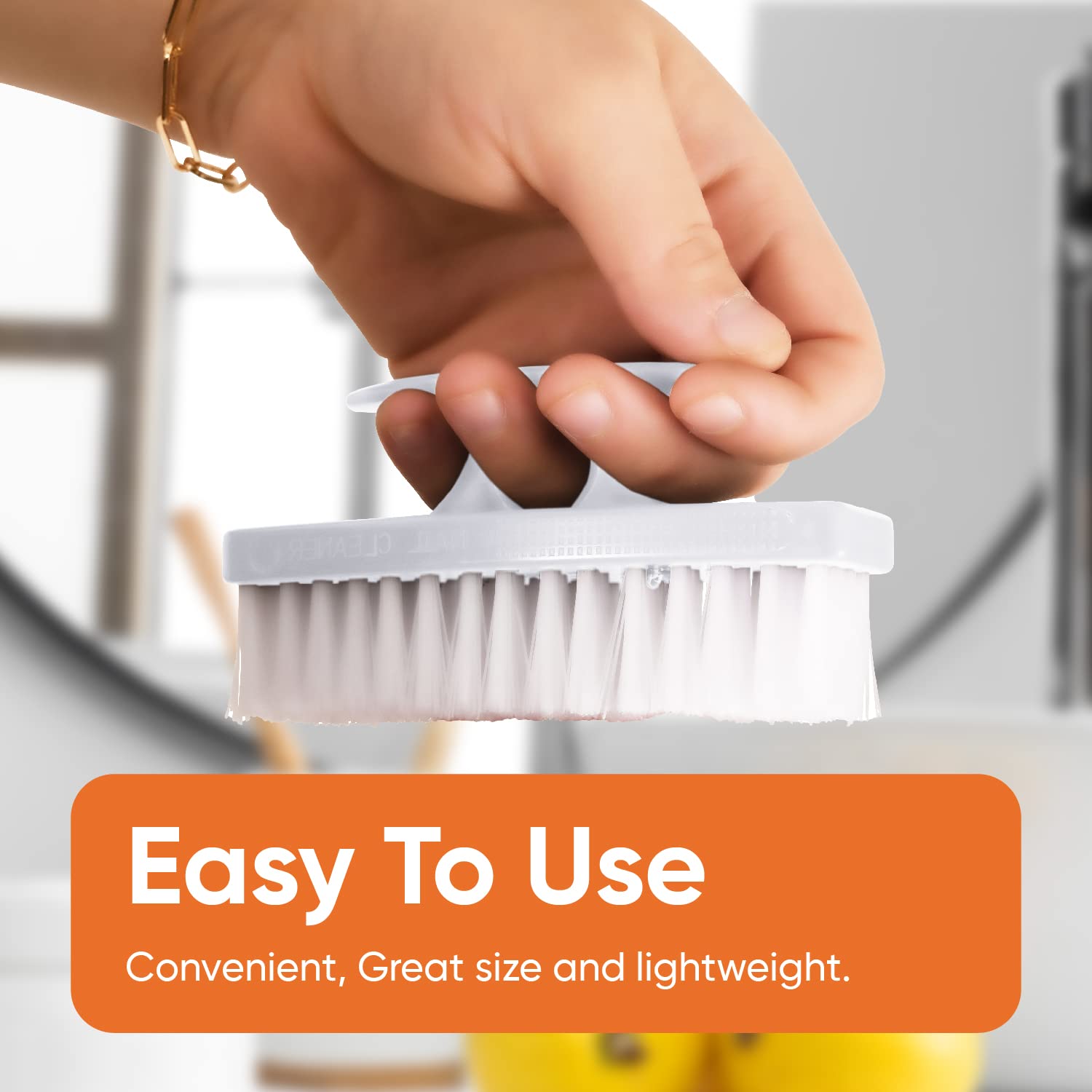 Superio toe and foot cleaner brush angled view displaying the lightweight ergonomic design