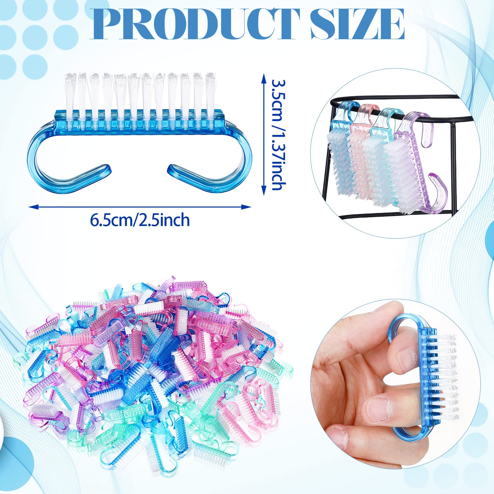 Close up of the firm synthetic bristles on the Bokon fingernail cleaning brush