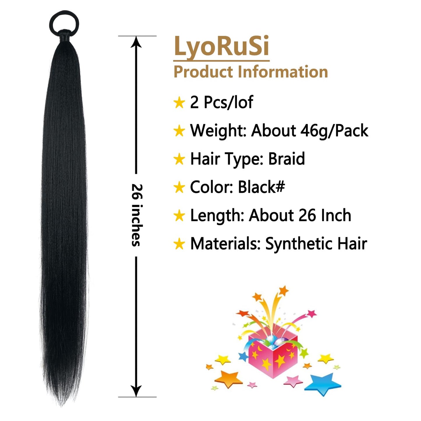 LyoRuSi wrap around twenty six inch braid extension package overview