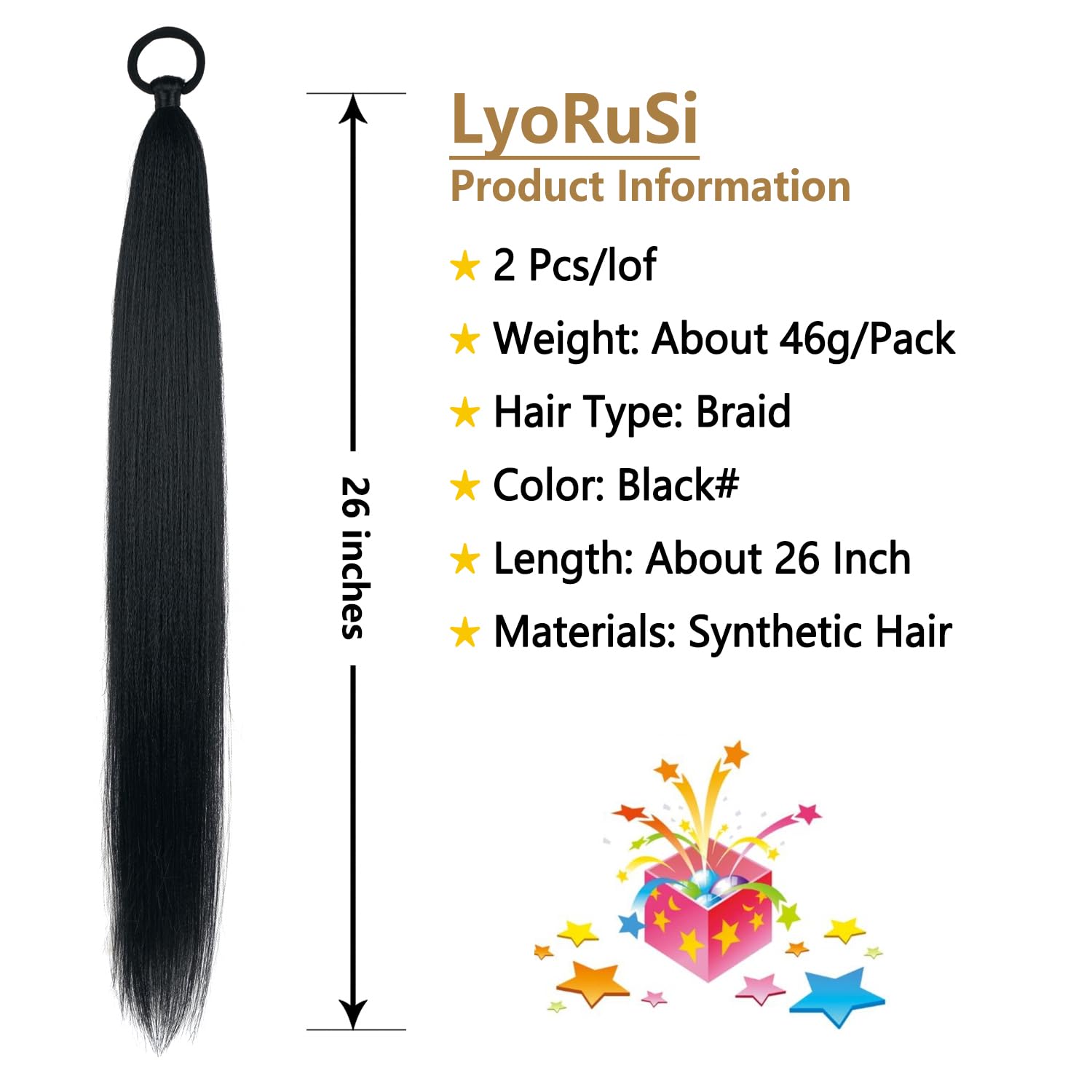 LyoRuSi wrap around twenty six inch braid extension package overview