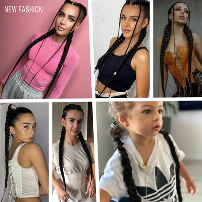 LyoRuSi double ponytail styling presentation on a model