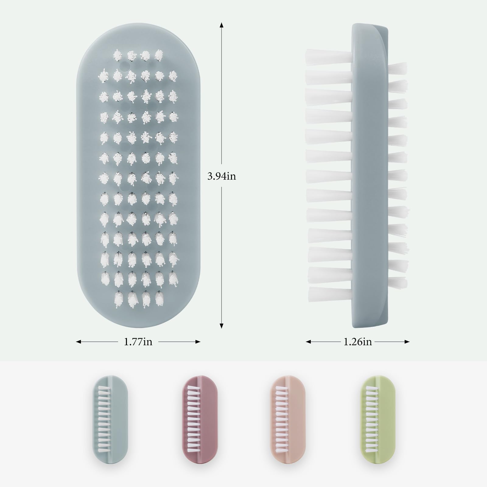 Heavy duty nail scrubber brush for removing dirt