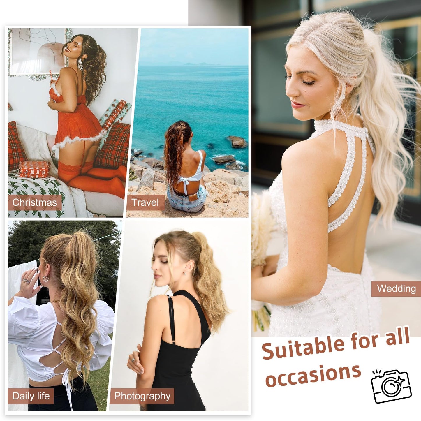 Flufymooz 140 grams wavy curly hairpiece packaging details for Indian consumers.