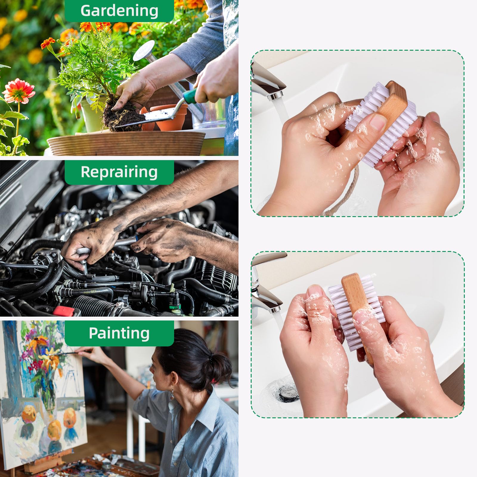 Premium imported wooden nail scrubber set displaying the clean minimalist aesthetic for personal care routines.
