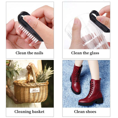 Close up view of the durable plastic bristles on the Yodooltly manicure pedicure tool