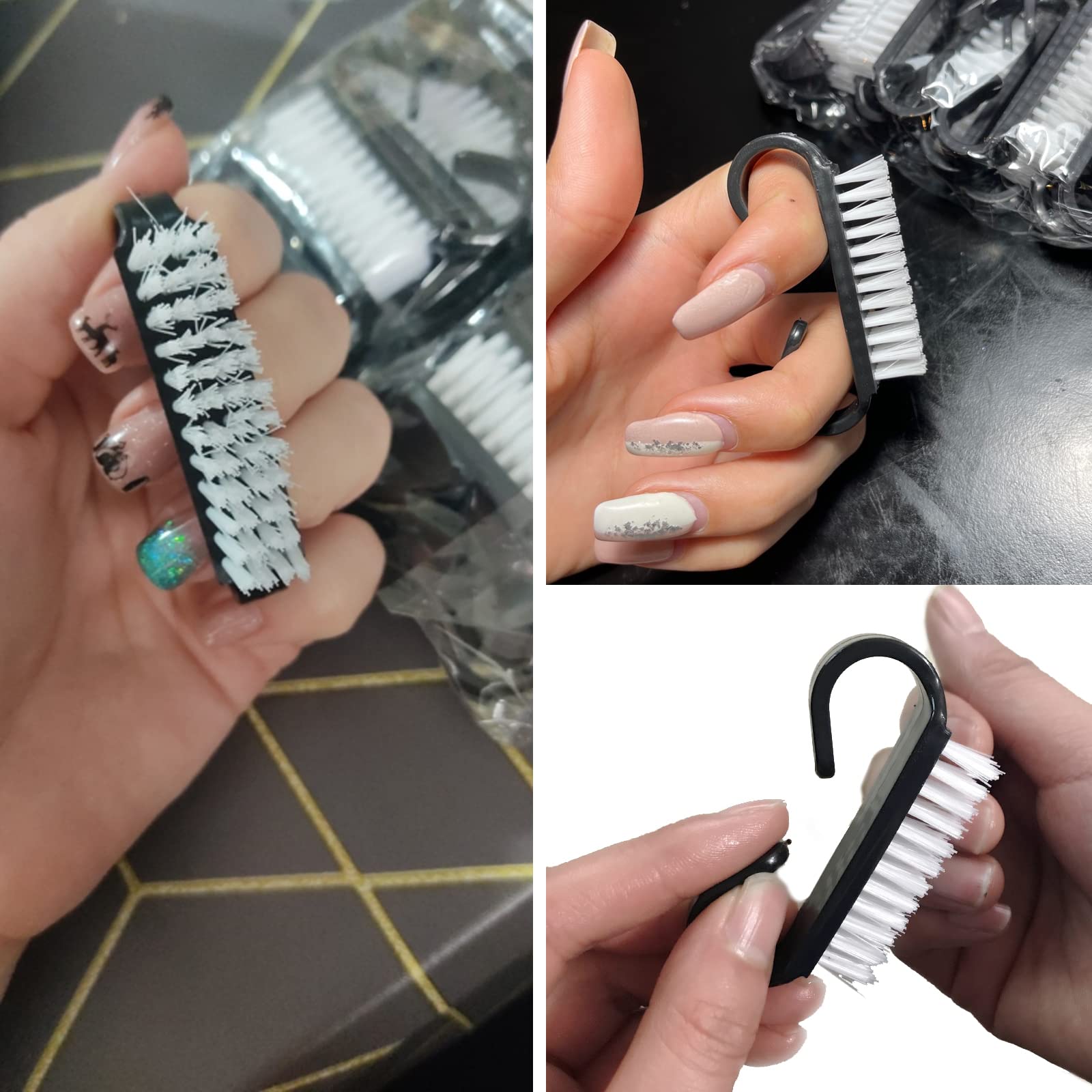 Side profile of the Yodooltly multi-purpose plastic scrubbing tool highlighting the secure grip design