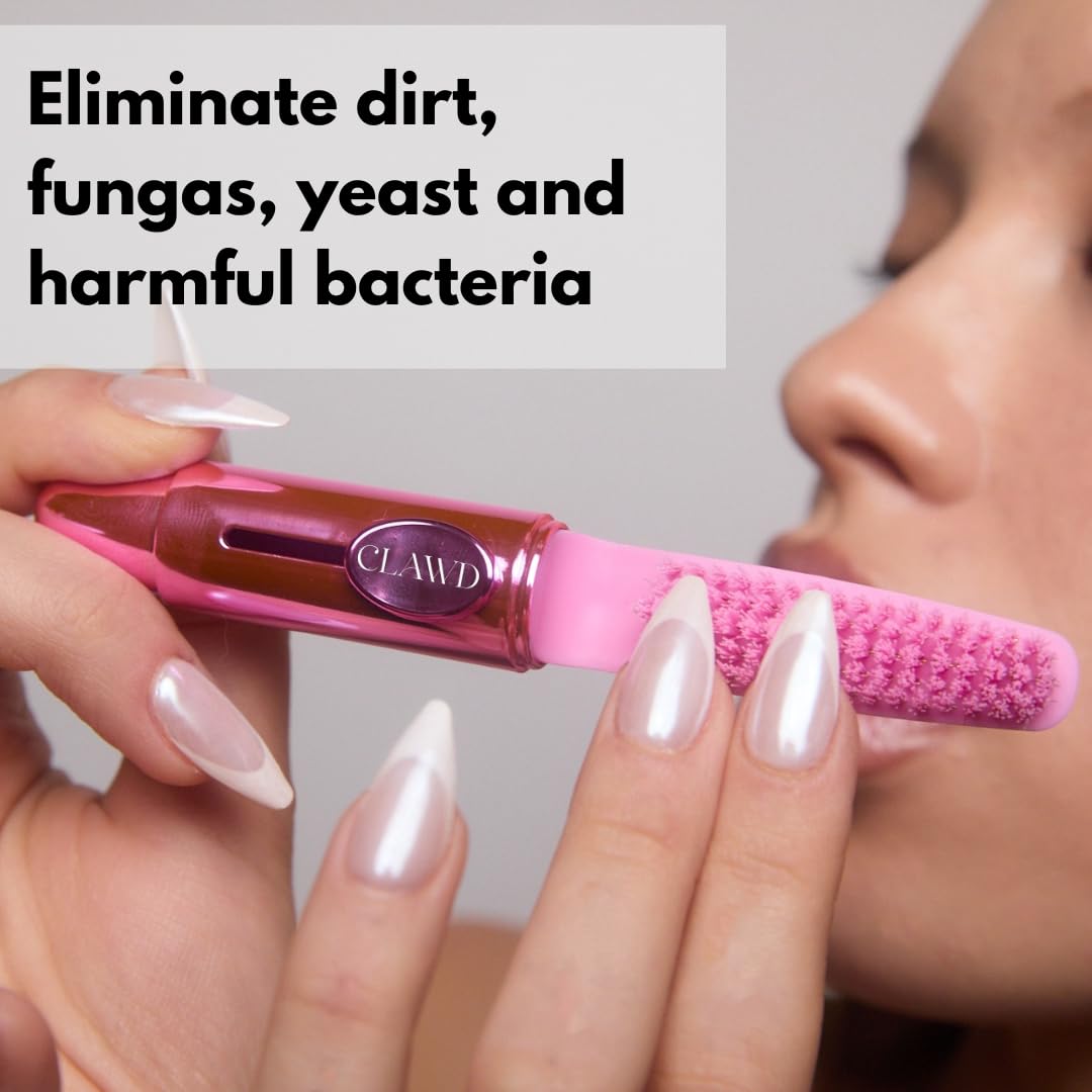 Dermatologist approved nail brush for women being used for daily hand hygiene