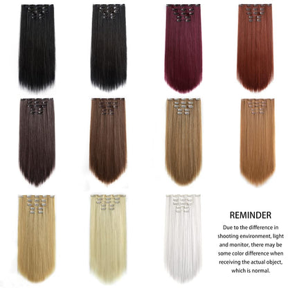 The five-piece arrangement of StrRid blonde straight hair extensions demonstrating fluffy texture.