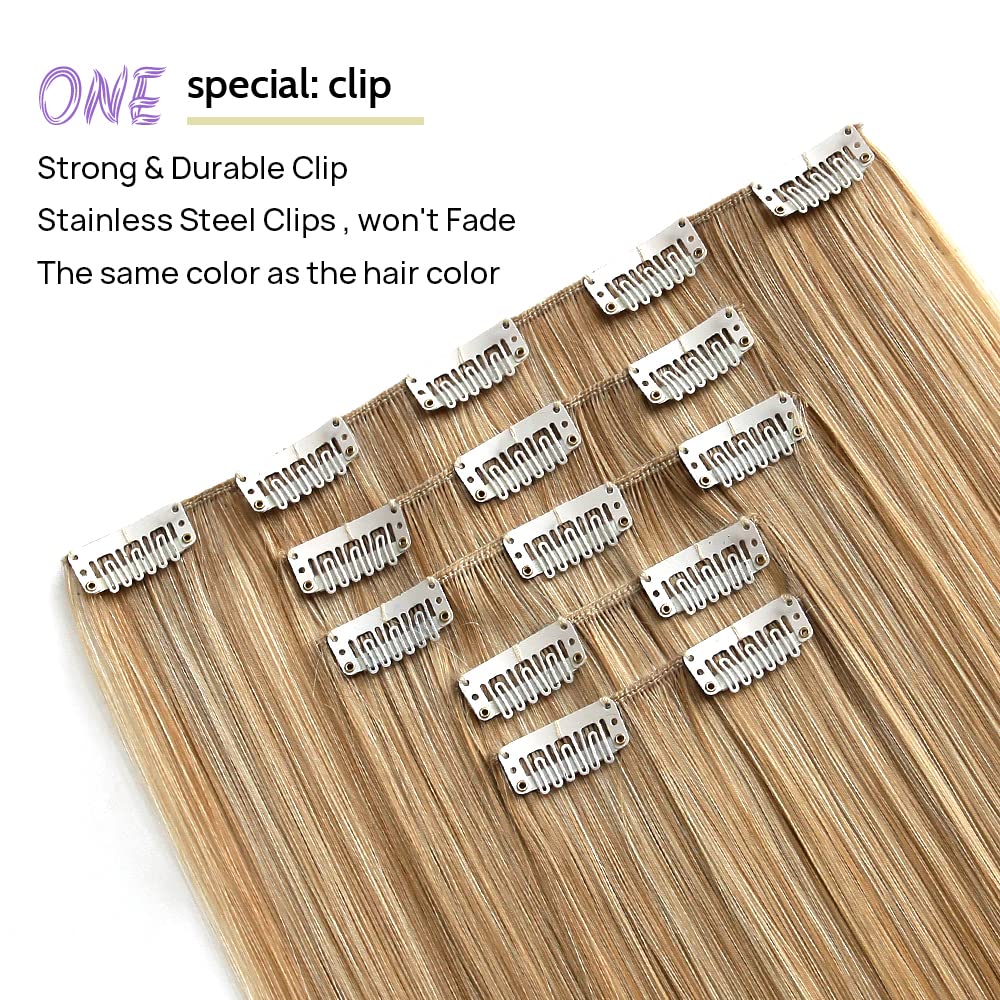 Packaging view of the authentic StrRid blonde straight 22 inch synthetic hair extensions.