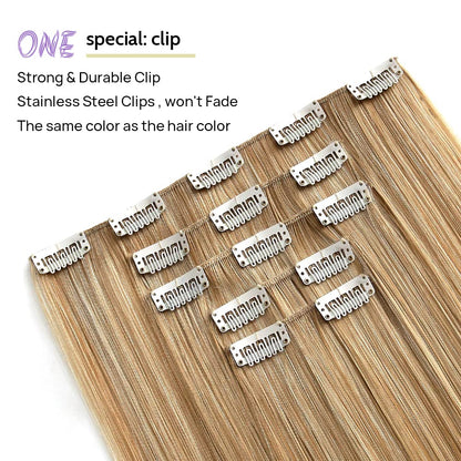 Packaging view of the authentic StrRid blonde straight 22 inch synthetic hair extensions.