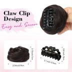 Close up of the Mini Invisi-Claw clip attachment on the REECHO messy hair bun extension.