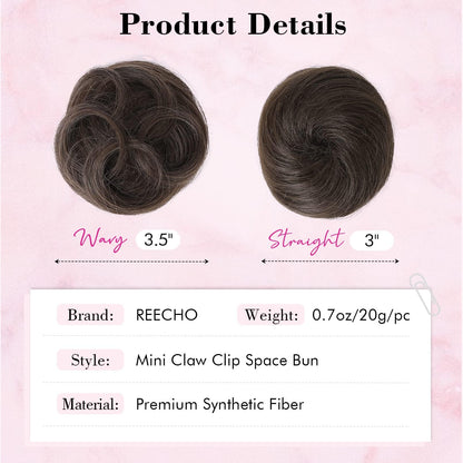 Side view of a woman wearing the REECHO fake hair bun extensions styled as cat ears.