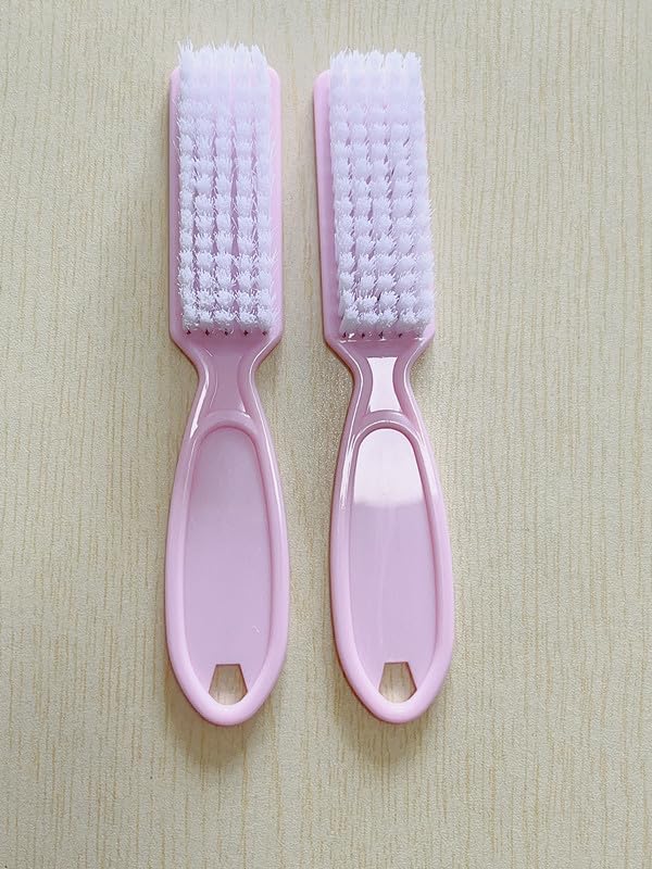 Durable plastic fingernail cleaner brush showing firm nylon bristles structure