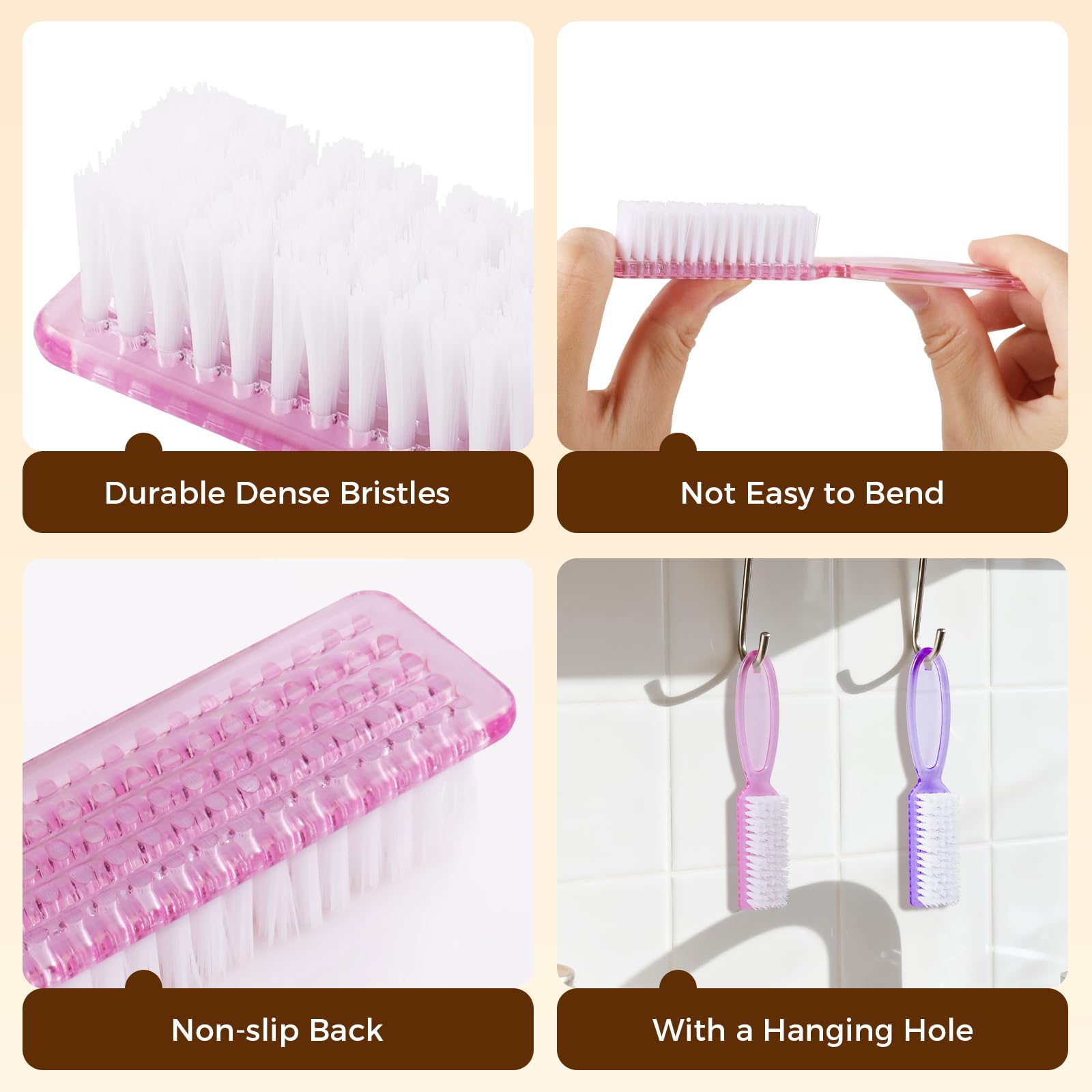 Larbois nail scrubber brush showing handle grip
