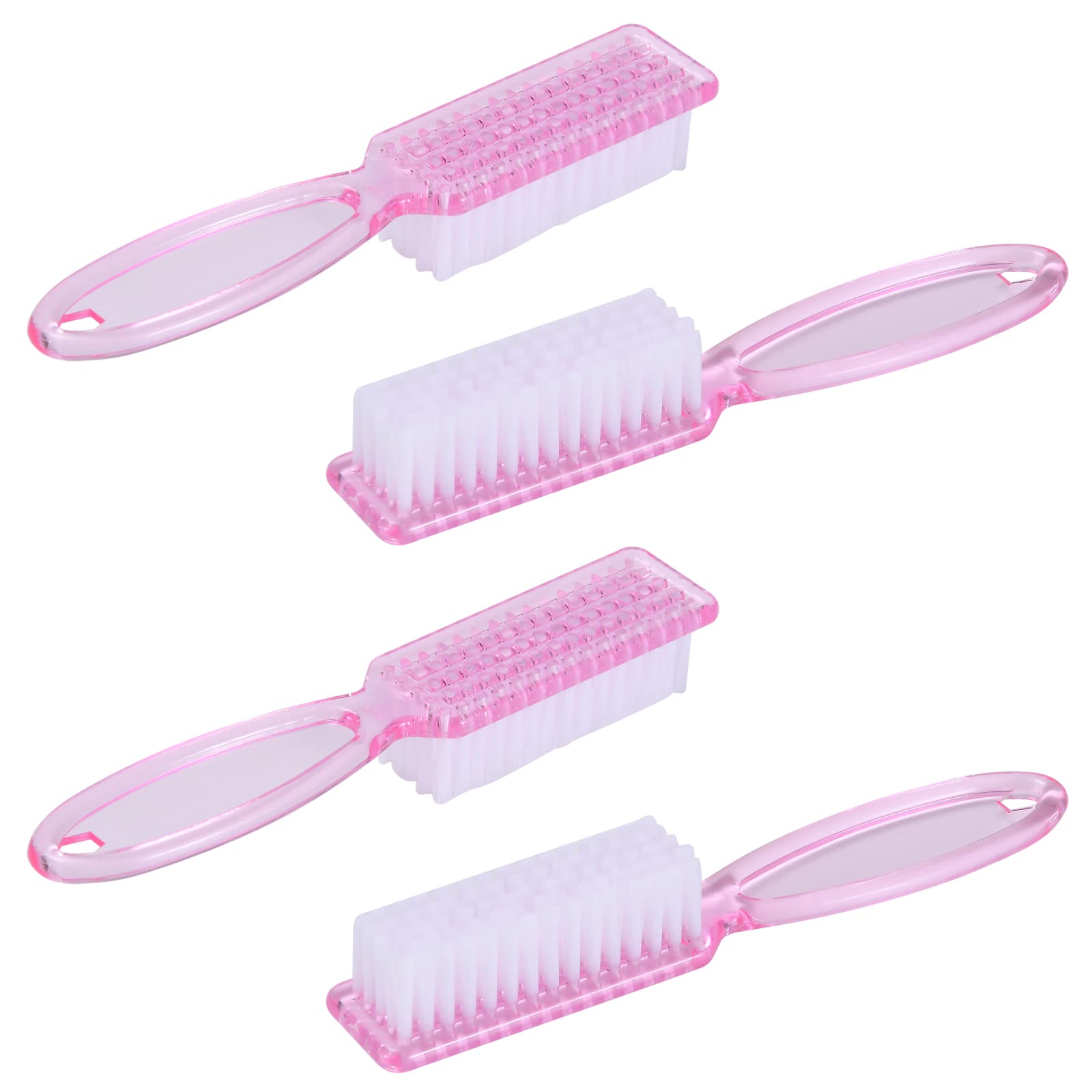 Ergonomic handle grip design of the pedicure nail scrubber shown from a side angle