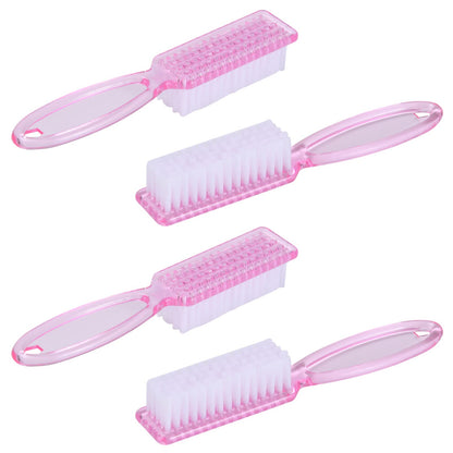 Ergonomic handle grip design of the pedicure nail scrubber shown from a side angle