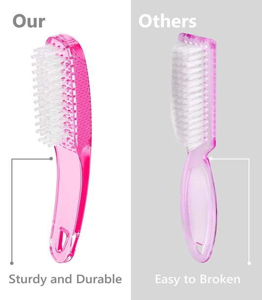 Ergonomic fingernail scrub brush with durable thickened plastic handle for secure grip