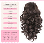 Side view of synthetic wavy pony tails hair extensions for volume enhancement