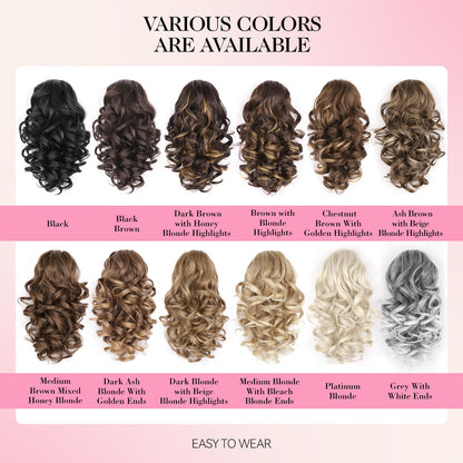 ZQIAN BEAUTY synthetic hairpiece showcasing heat resistant bouncy curls packaging look
