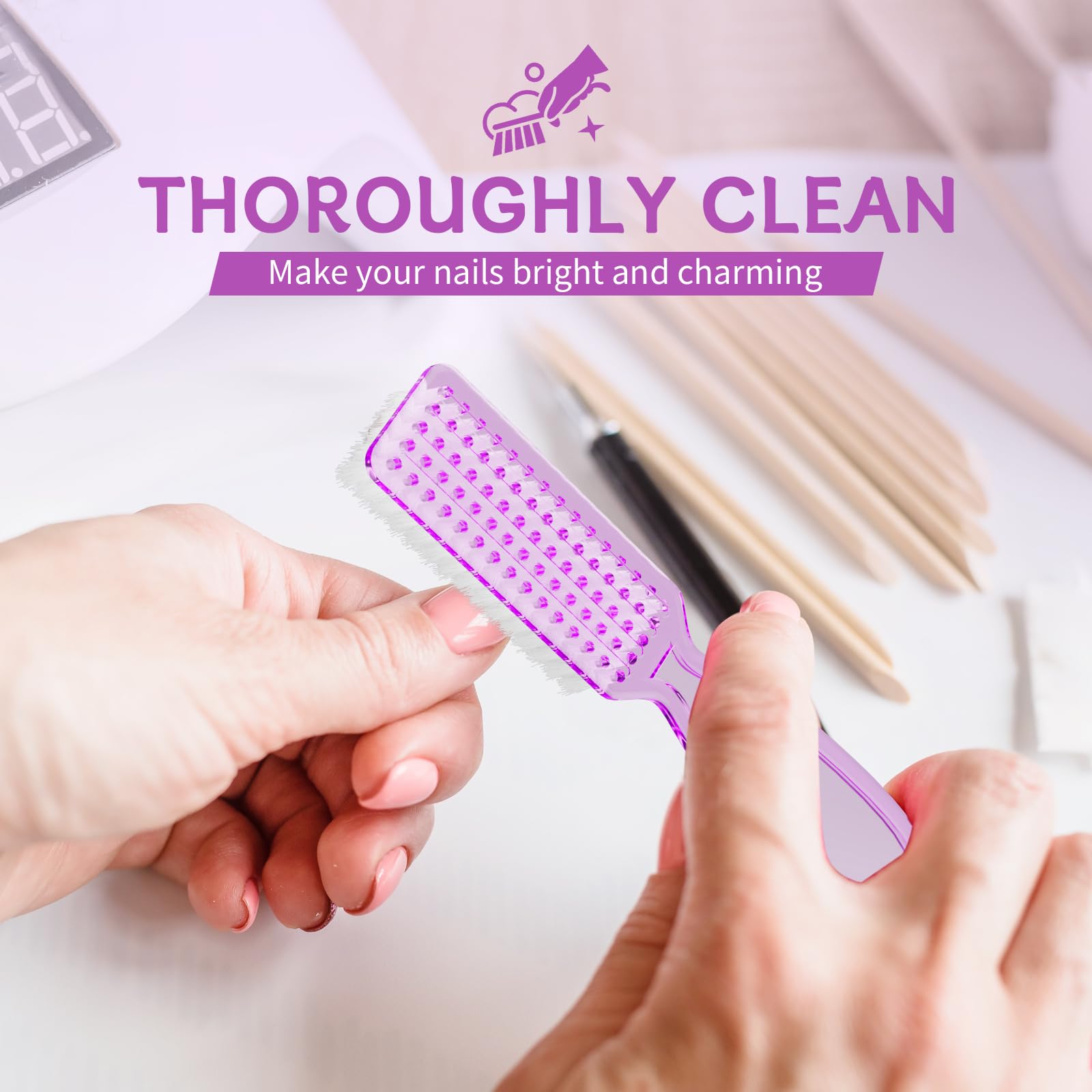 Squligt 12 pieces nail brush collection neatly arranged to highlight bulk packaging size and color