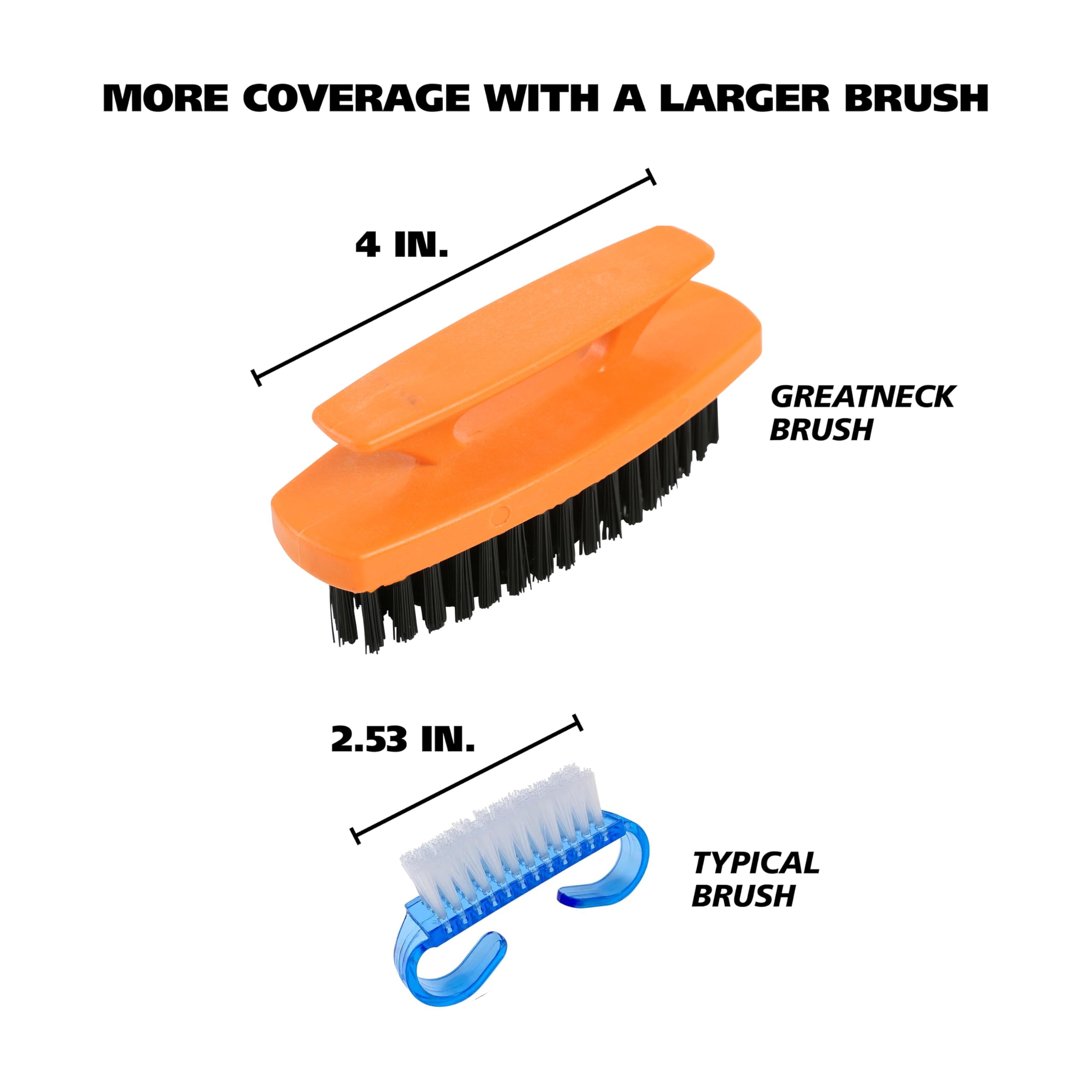 Six pack of Great Neck fingernail cleaning brushes
