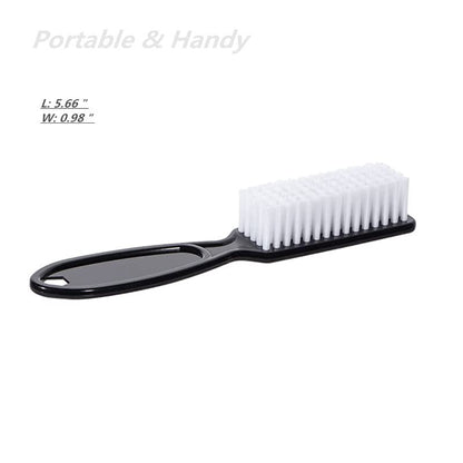 Close up view of the flexible plastic bristles on the fingernail cleaner brush.