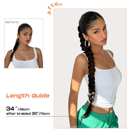 Step by step application of the premium synthetic straight sleek wrap around braid extension